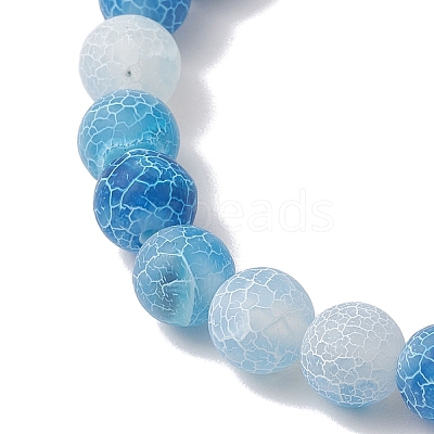 Dyed Natural Weathered Agate Round Beads Stretch Bracelets BJEW-JB11078-04-1
