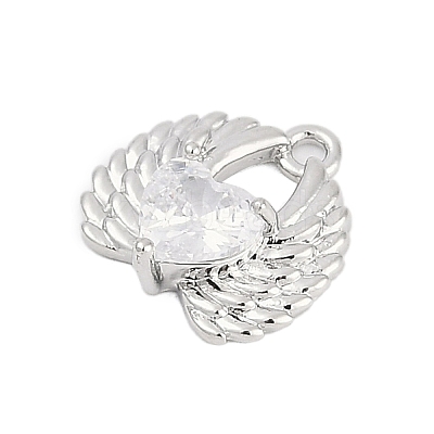 Brass Micro Pave Cubic Zirconia Charms ZIRC-P122-01B-P01-1