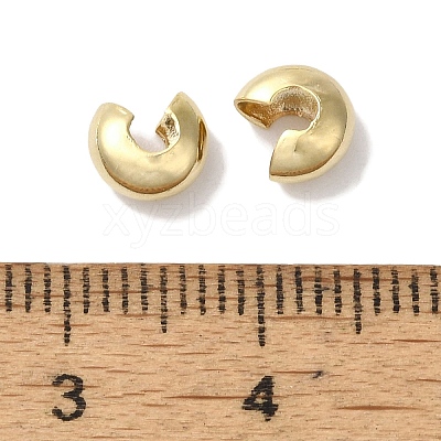 Brass Crimp Bead Cover KK-K383-07D-G-1