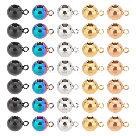 Unicraftale 40Pcs 5 Colors Ion Plating(IP) 304 Stainless Steel Tube Bails STAS-UN0049-13-1