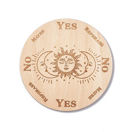 Wooden Carved Cup Mats LS-AJEW-P103-01M-1