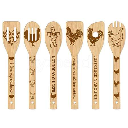 6Pcs Bamboo Spoons & Knifes & Forks AJEW-WH0411-005-1