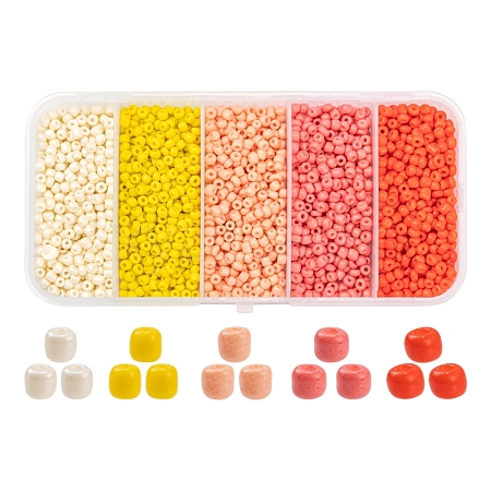 1900Pcs 5 Colors Baking Paint Glass Seed Beads SEED-YW0001-76B-1