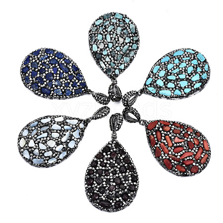 Polymer Clay Rhinestone Pendants RB-S056-11C-B-1