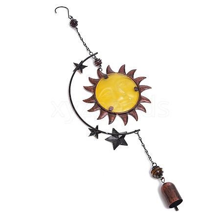 Iron Glass Sun Wind Chimes PW-WGC7CF7-01-1