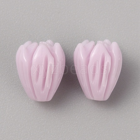 Opaque Resin Flower Rose Beads RESI-TAC0022-01H-1