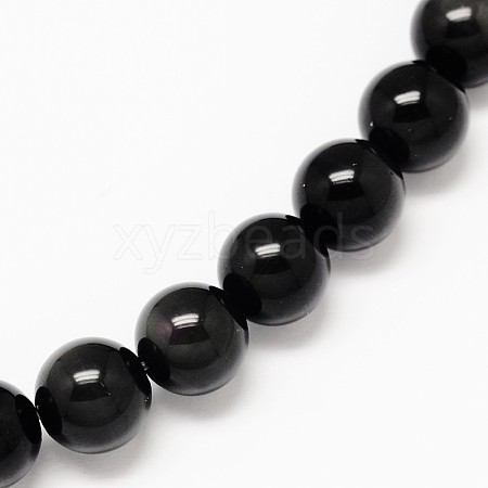 Natural Obsidian Round Beads Strands G-L275-03-12mm-01-1