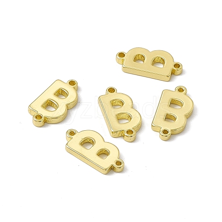 Rack Plating Brass Letter Connector Charms KK-C007-38G-B-1