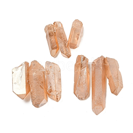 Electroplated Natural Quartz Crystal Graduated Beads Strands G-P315-A13-1