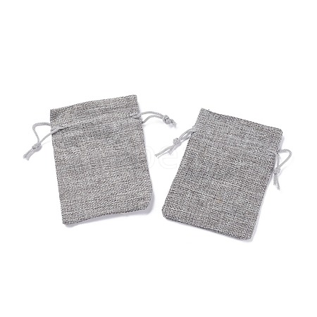 Polyester Imitation Burlap Packing Pouches Drawstring Bags ABAG-XCP0001-06-1
