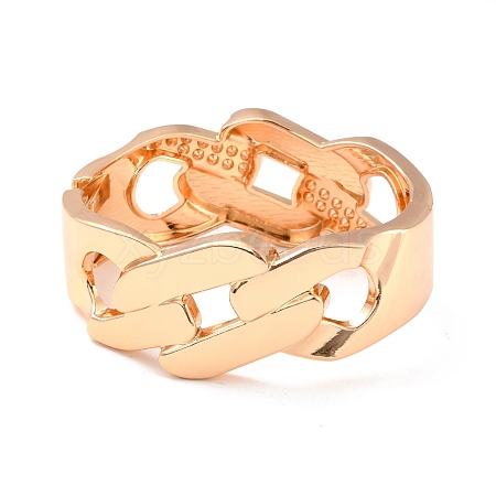 Curb Chain Shape Alloy Cuff Bangles BJEW-B049-01G-1