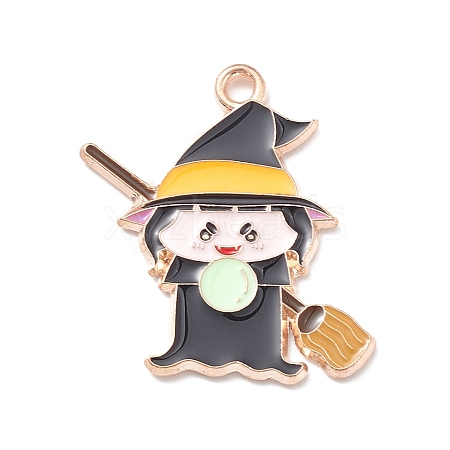 Halloween Alloy Enamel Pendants ENAM-P248-01G-C-1