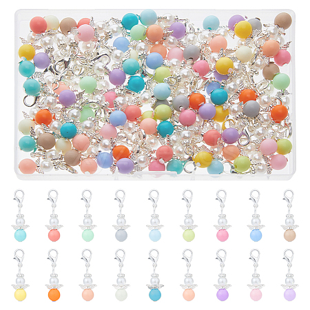 108Pcs 18 Colors Acrylic Pendant Decorations HJEW-FH00005-1