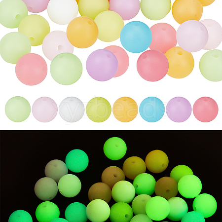CHGCRAFT 160Pcs 8 Colors Luminous Silicone Beads SIL-CA0001-16-1