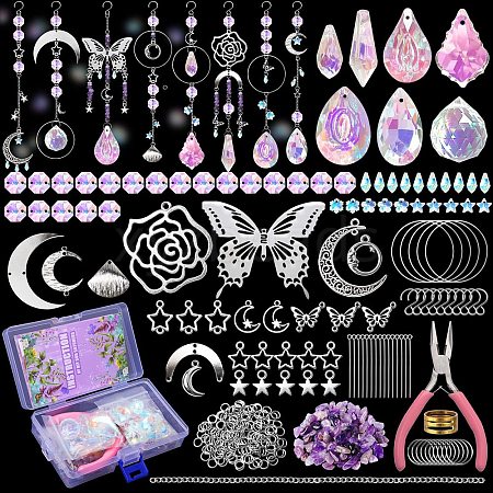 350Pcs DIY Glass Crystal Sun Catcher Hanging Decoration Sets PW-WG65588-01-1