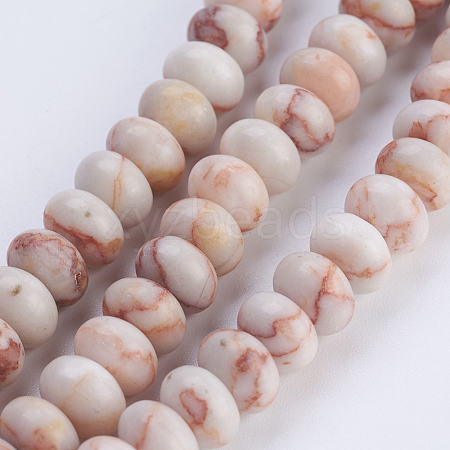 Natural Red Line Jasper Beads Strands G-P354-15-8x5mm-1