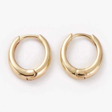 Brass Huggie Hoop Earrings EJEW-C502-11G-1