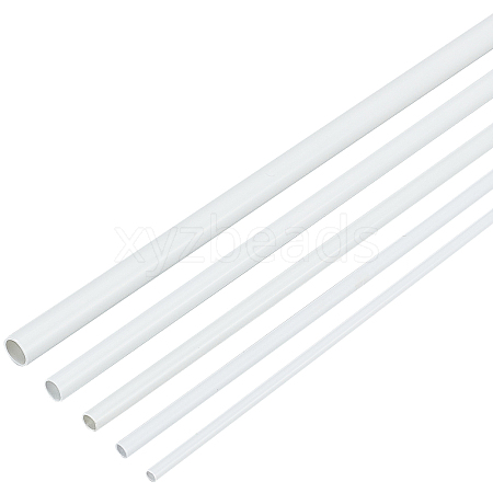 Olycraft 30Pcs 5 Style ABS Plastic Hollow Round Tubes AJEW-OC0003-09A-1