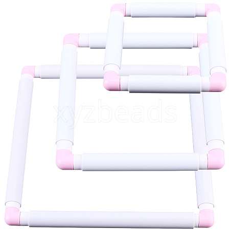 3 Stes 3 Styles Plastic Cross Stitch Embroidery Hoops DIY-CP0012-44B-1