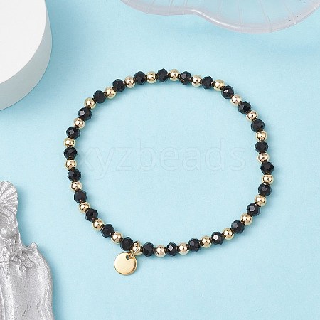 Glass Beads Stretch Bracelets BJEW-JB11416-01-1