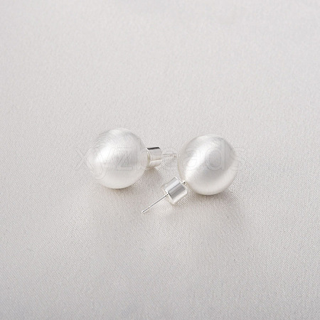 Round Ball Drawbench Brass Ear False Plugs for Women LS-EJEW-G391-24B-S-1