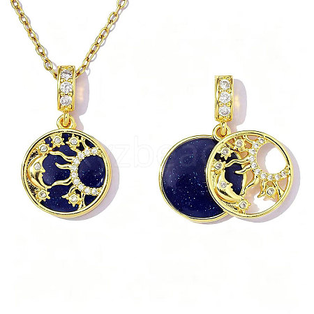 Brass Micro Pave Clear Cubic Zirconia Pendants CU-OY001-55G-1