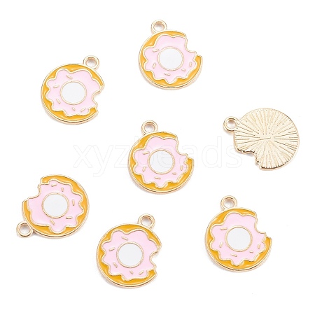 Light Gold Plated Alloy Enamel Pendants ENAM-R136-29-1