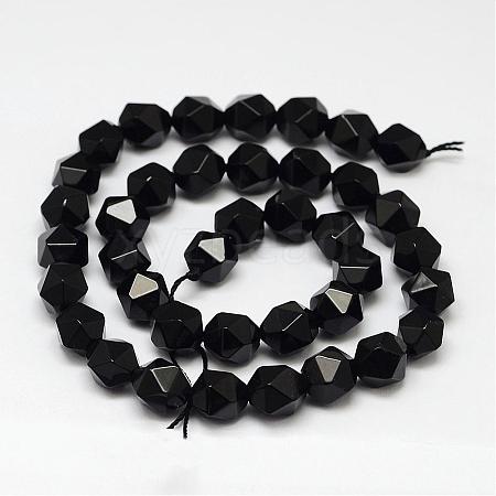 Natural Black Onyx Beads Strands G-K066-13-8mm-1