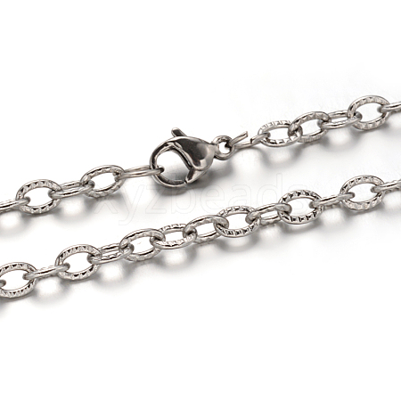 Tarnish Resistant 304 Stainless Steel Cable Chain Necklaces NJEW-M151-07P-1