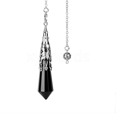 Natural Black Onyx Dowsing Pendulum Big Pendants PW-WGF0B2B-18-1