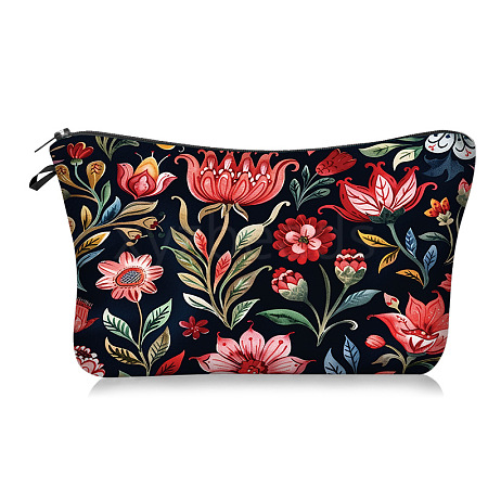 Flower Polyester Cosmetic Bags Zipper Clutch Bags PW-WG4A30B-02-1