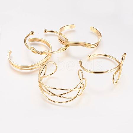 Brass Cuff Bangle BJEW-P168-C-1