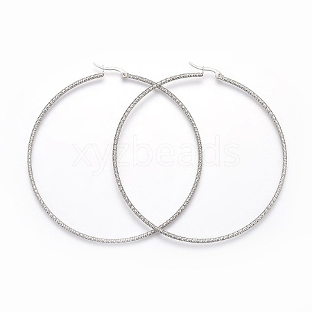 304 Stainless Steel Big Hoop Earrings EJEW-F188-24P-F-1