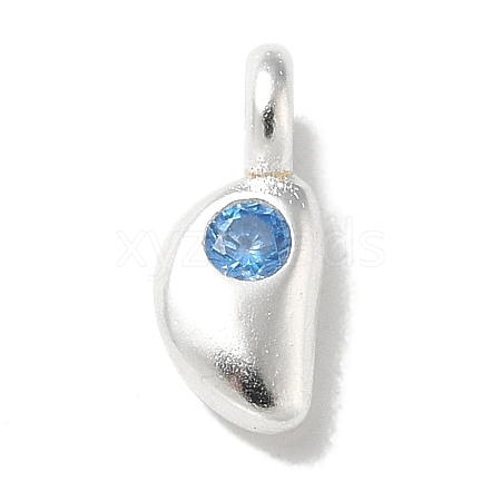 925 Sterling Sliver Cubic Zirconia Moon Charms STER-R002-02S-04-1