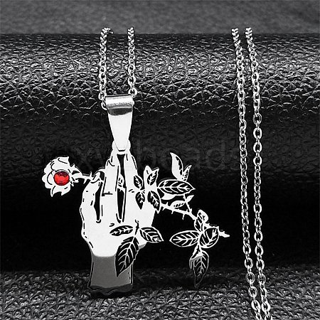 Non-Tarnish 304 Stainless Steel Pendant Necklaces NJEW-G123-03P-1