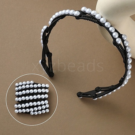 Plastic Pearl Portable Hair Bands for Girls Women PW-WGD2AF6-01-1