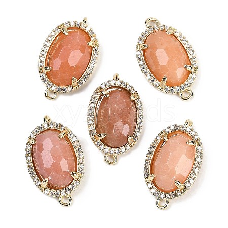 Natural Sunstone Faceted Oval Links G-B126-07G-10-1