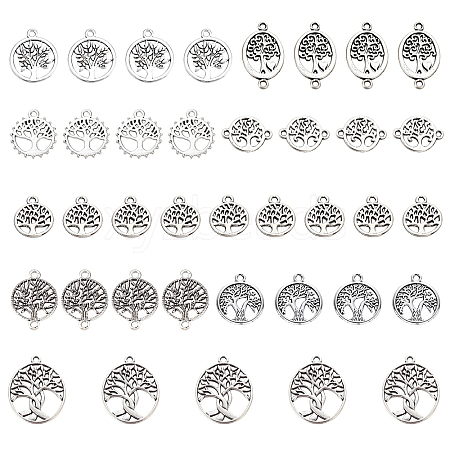 SUNNYCLUE 90Pcs 9 Style Tibetan Style Alloy Pendants TIBEP-SC0001-97-1