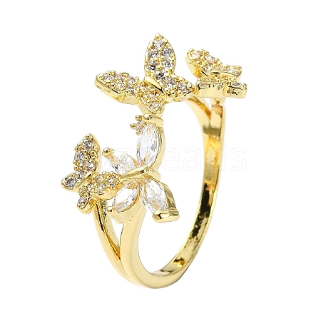 Rack Plating Real 18K Gold Plated Brass Rings RJEW-B054-02G-1