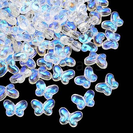 AB Color Plated Transparent Glass Beads GLAA-Z020-01A-1