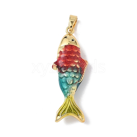 Brass Enamel Pendants KK-Z124-03G-01-1