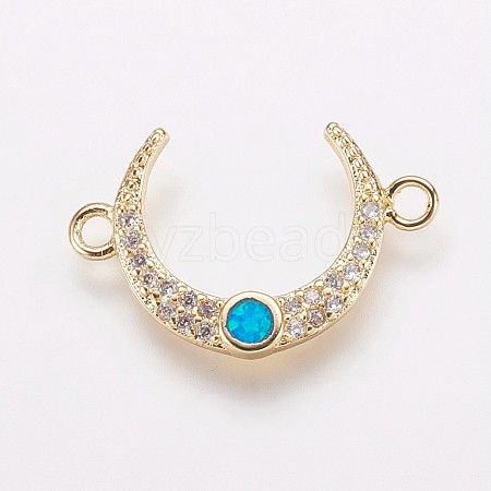 Brass Cubic Zirconia Links KK-P134-37G-1