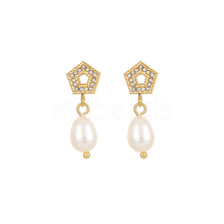 Stainless Steel Earrings with Pearl NB4152-2-1