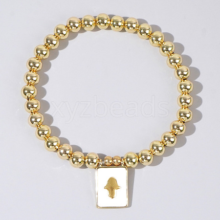 Personality Brass Round Bead Beaded Stretch Bracelets ST0339-8-1