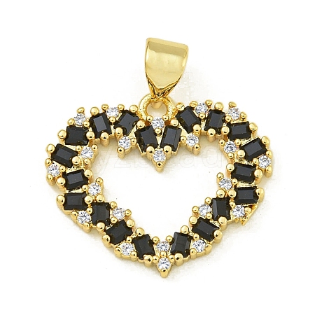 Rack Plating Brass Pave Cubic Zirconia Pendants KK-U029-09G-02-1