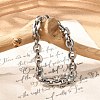 304 Stainless Steel Oval Link Chain Bracelets for Women Men BJEW-F488-62P-2