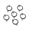 Brass Clip-on Hoop Earring Findings X-KK-P102-01B-01-3