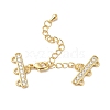 Brass Micro Pave Cubic Zirconia Chain Extender KK-L216-004B-G-1