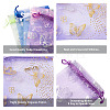 Kissitty 100Pcs 2 Style Gold Stamping Butterfly Rectangle Organza Gift Bags OP-KS0001-01-10