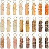 Fingerinspire 24Pcs 3 Style Natural Jade Pendants FIND-FG0001-61-1